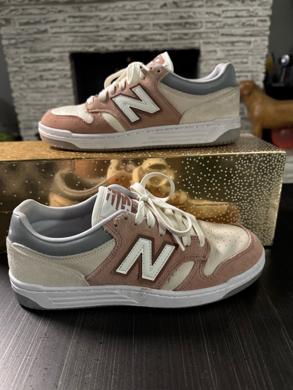 New Balance 480 Women’s 9.5 Wide Pink Cream Suede Lifestyle Sneakers